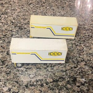 Two vintage Nylint toy semi-truck trailer collectors CCC logo